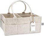 Parker Baby Diaper Caddy - Nursery Storage Bin and Car Organizer for Diapers and Baby Wipes - Grey - Image 4